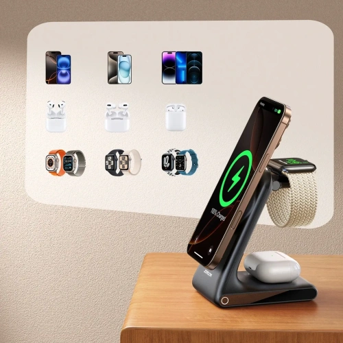 Kup Încărcător wireless 3w1 Joyroom JR-W15 MagSafe negru - JYR1239 - {ean13} - Sklep Home Screen