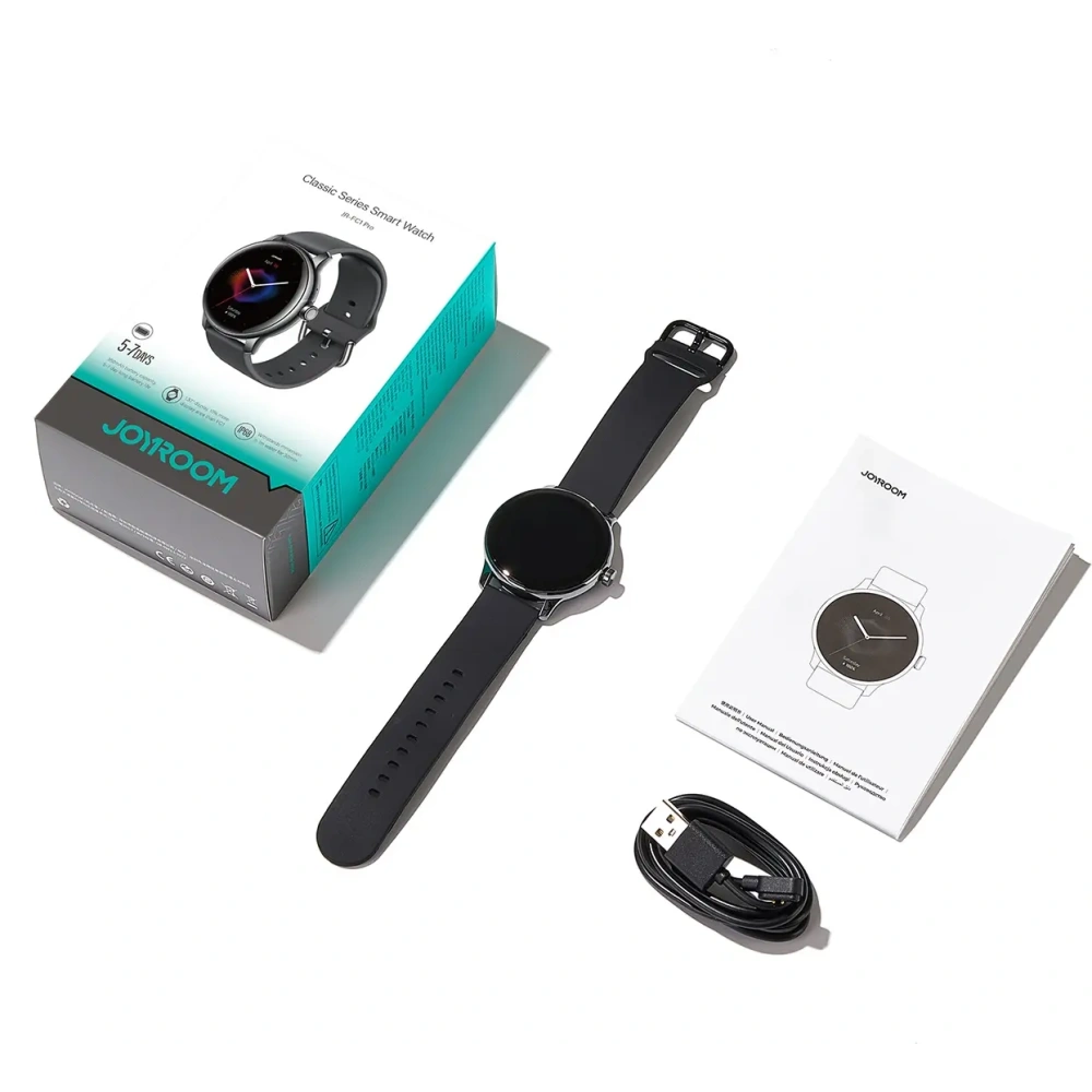 Smartwatch Joyroom Classis Series JR-FC1 z funkcją odbierania połączeń / ochroną IP68 ciemnoszary