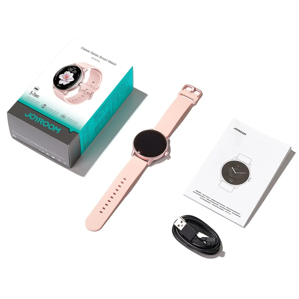Smartwatch Joyroom Classis Series JR-FC1 z funkcją odbierania połączeń / ochroną IP68 różowy