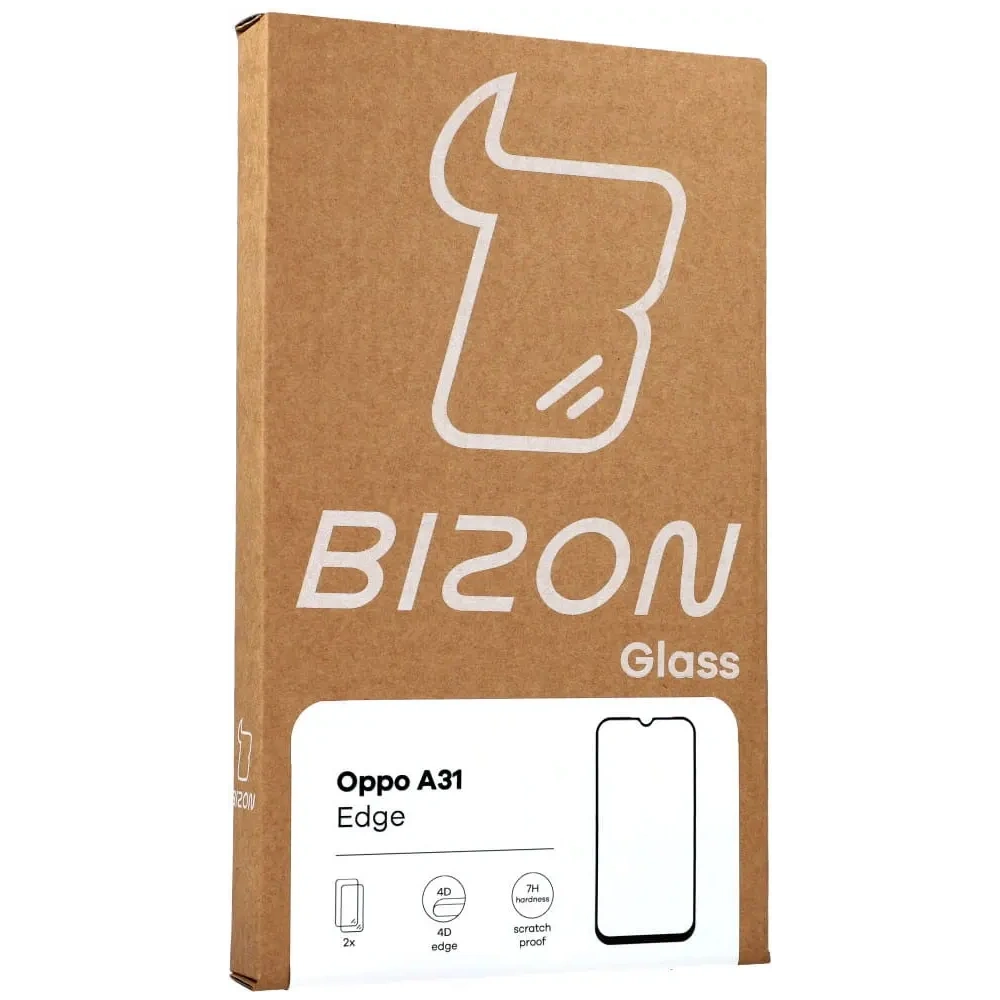 2x szkło na ekran + 1x na aparat Bizon Edge 2 Pack do Oppo A31