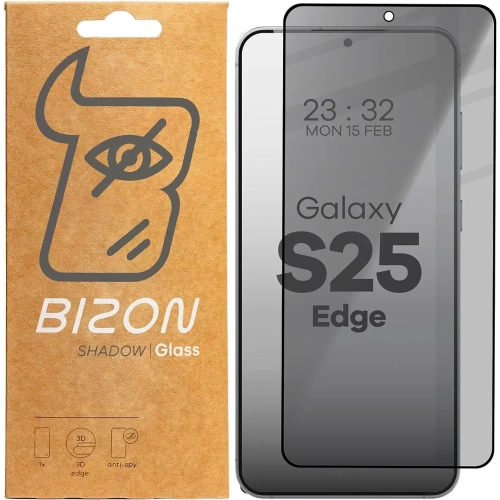 Buy Bizon Glass Edge Shadow Samsung Galaxy S25 Edge tinted with a black frame - BIZ8936 - {ean13} - Home Screen Store Europe