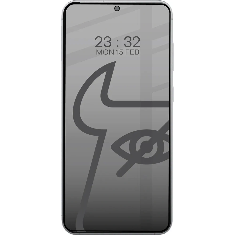 Prywatyzujące szkło hartowane Bizon Glass Edge Shadow do Samsung Galaxy S25 Edge przyciemniane z czarną ramką