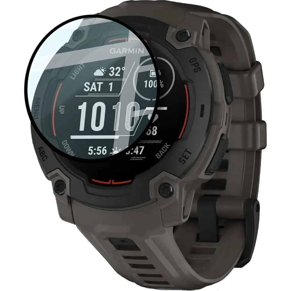 Szkło hybrydowe Bizon Glass Watch Edge Hybrid dla Garmin Instinct E 45mm czarne