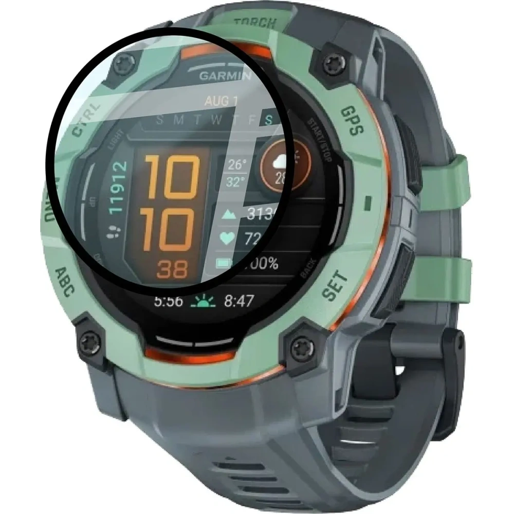 Szkło hybrydowe Bizon Glass Watch Edge Hybrid dla Garmin Instinct 3 45mm czarne