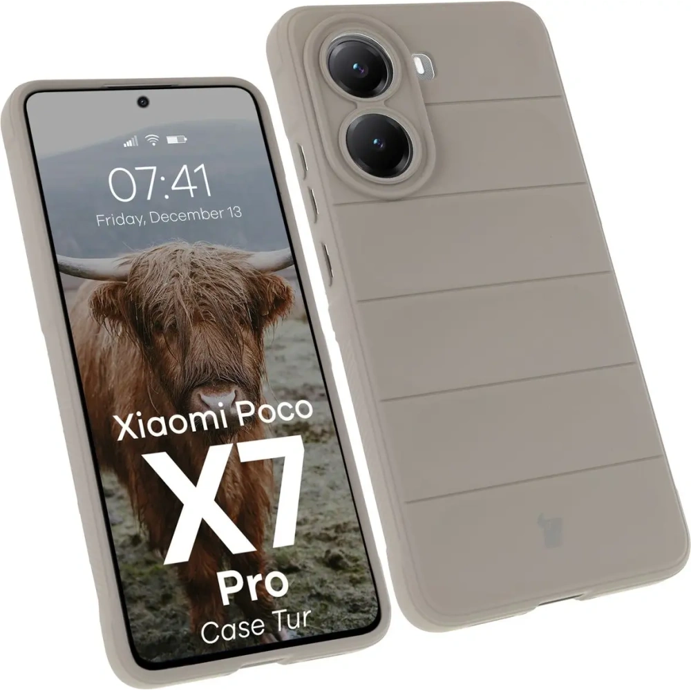 Pancerne etui Bizon Case Tur do Xiaomi Poco X7 Pro jasnoszare