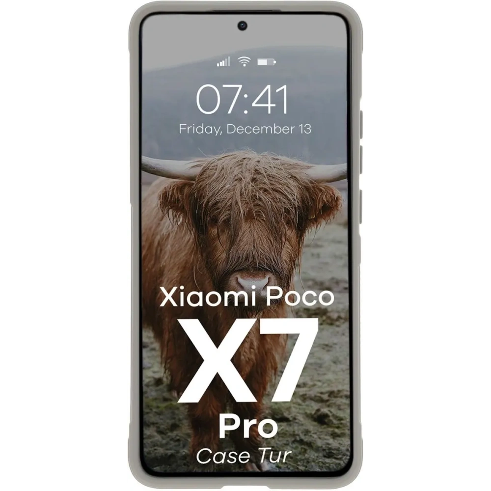 Pancerne etui Bizon Case Tur do Xiaomi Poco X7 Pro jasnoszare