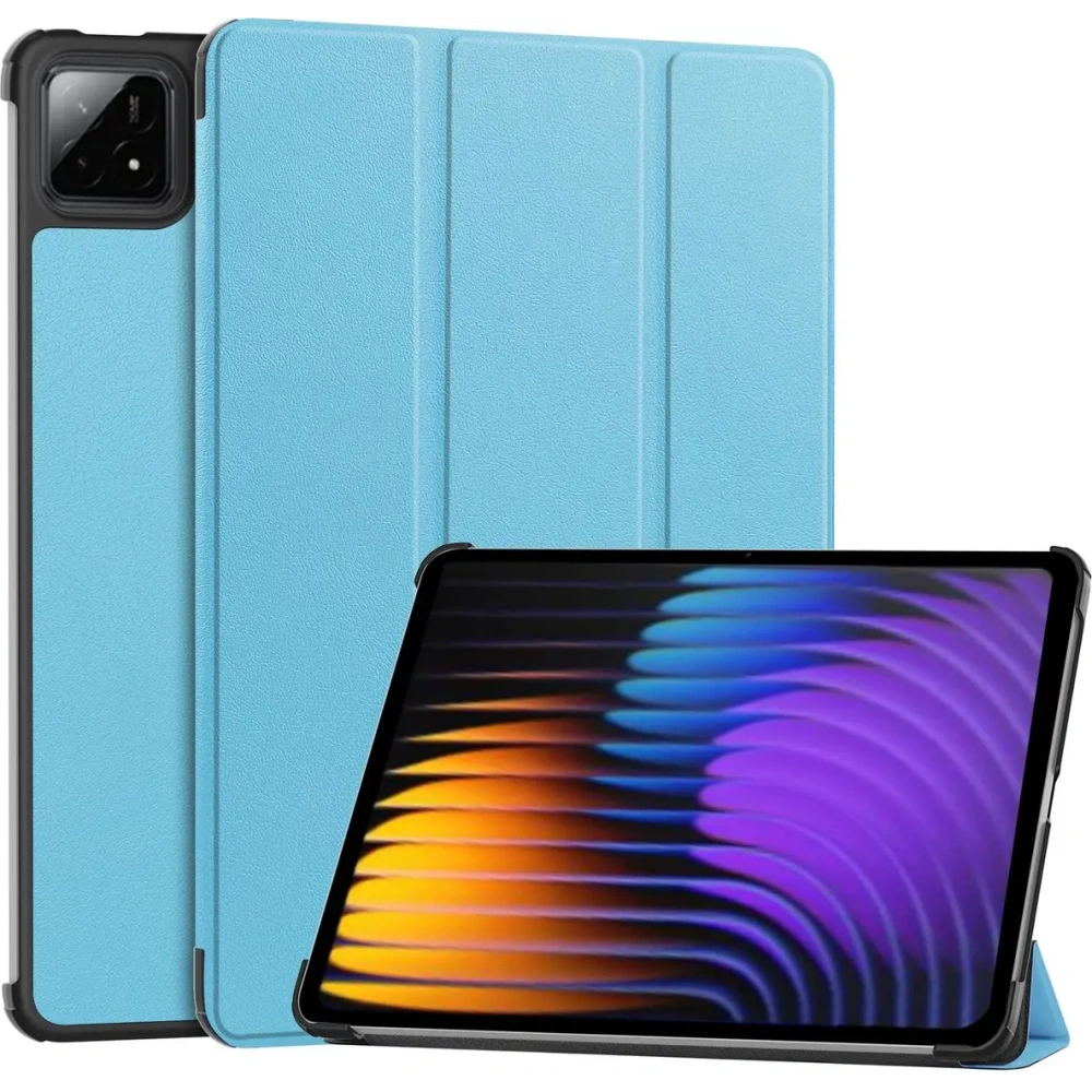 Etui z klapką Bizon Case Tab Croc do Xiaomi Pad 7 / 7 Pro błękitne