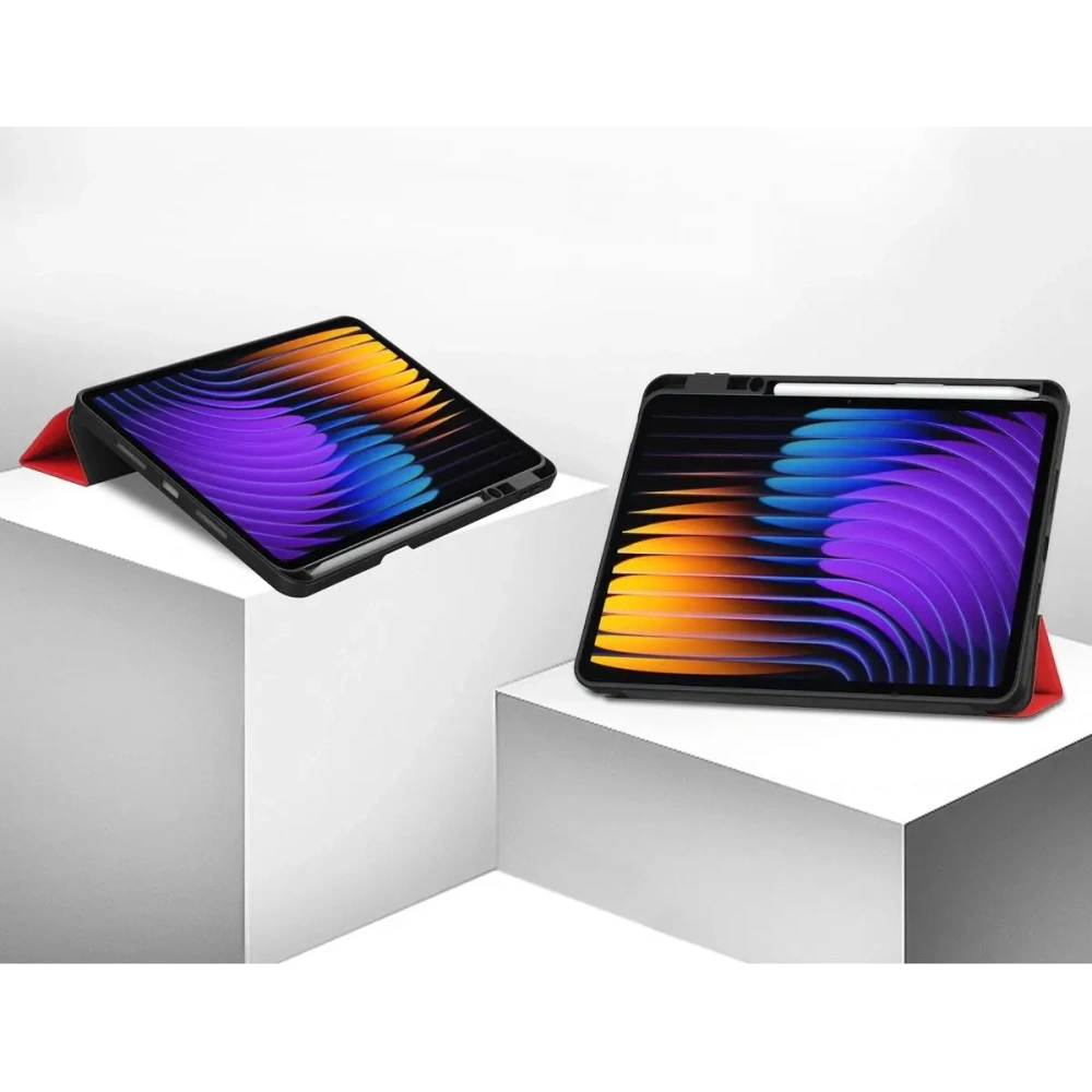 Etui z klapką Bizon Case Tab Lizard do Xiaomi Pad 7 / 7 Pro czerwone