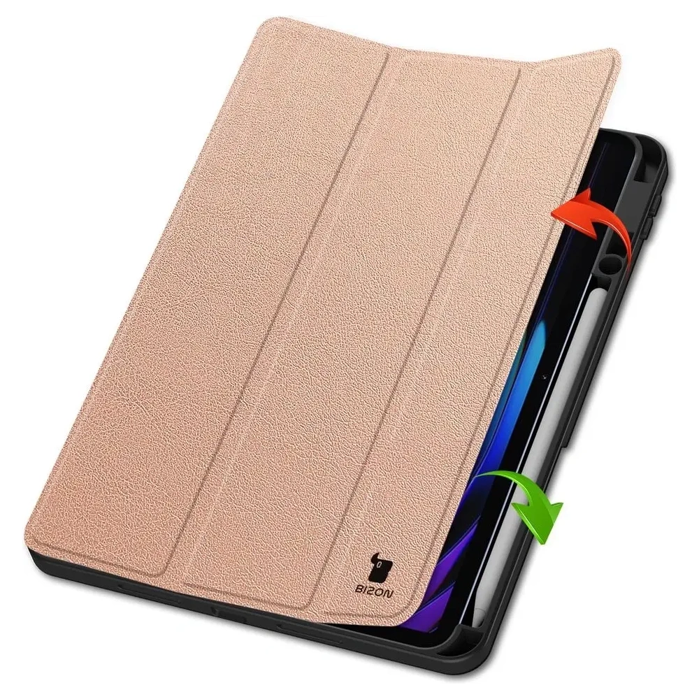 Etui z klapką Bizon Case Tab Lizard do Xiaomi Pad 7 / 7 Pro różowozłote
