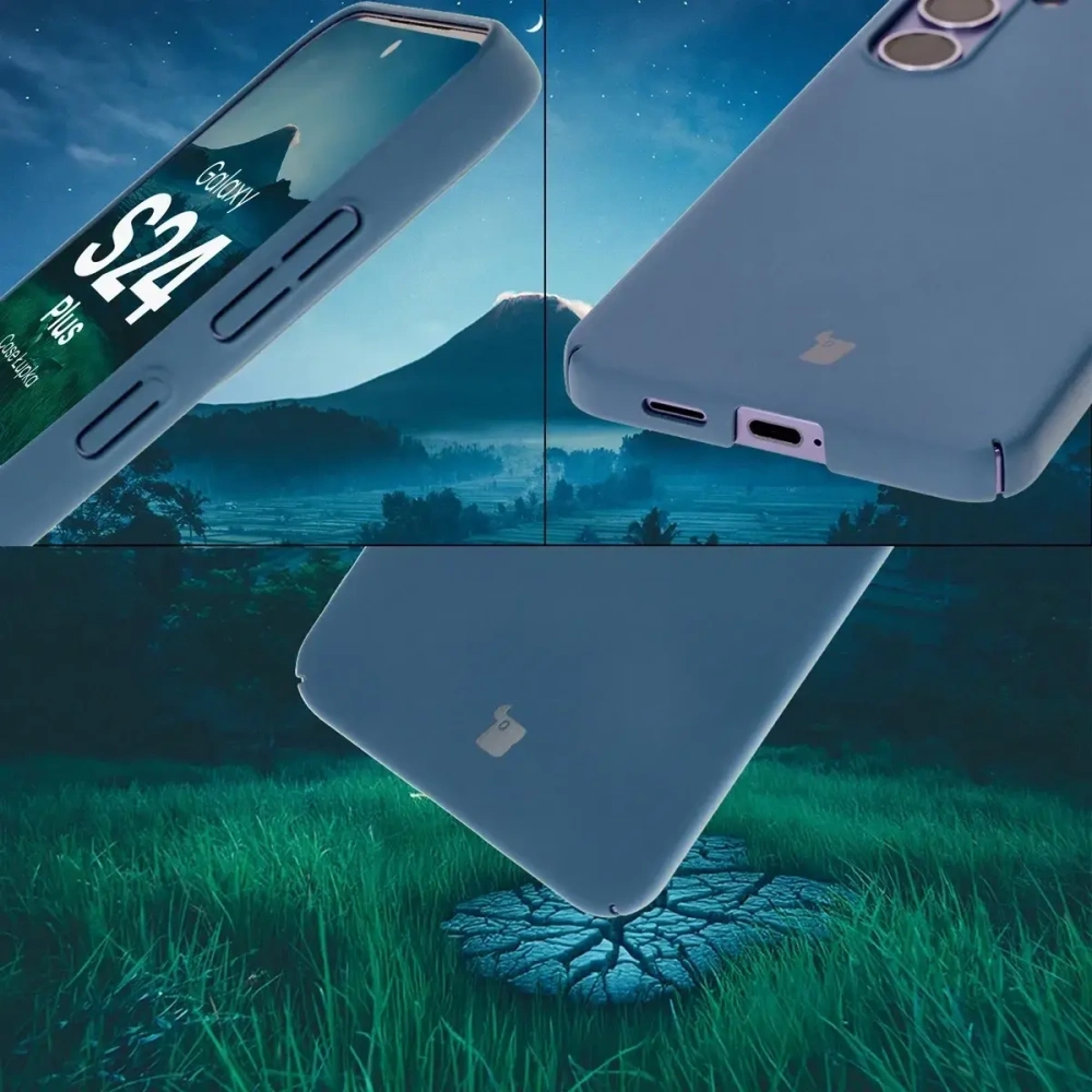 Etui Bizon Case Łupka do Samsung Galaxy S24+ Plus niebieskie