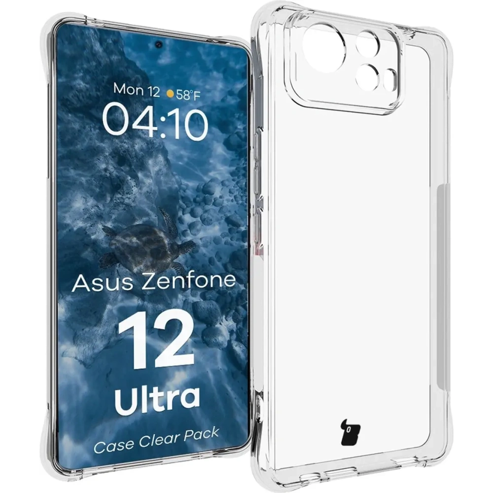 Etui + 2x szkło na ekran Bizon Case Clear Pack do Asus Zenfone 12 Ultra przezroczyste