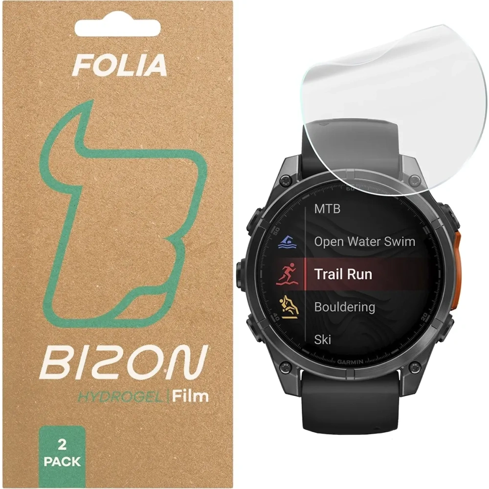Folia hydrożelowa na ekran Bizon Glass Watch Hydrogel do Garmin Tactix 8 AMOLED 51mm / SOLAR 51mm [2 PACK]