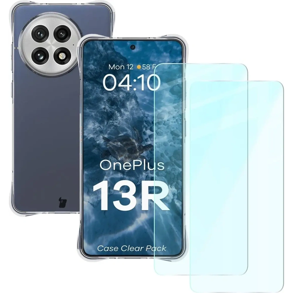 Etui + 2x szkło na ekran Bizon Case Clear Pack do OnePlus 13R przezroczyste