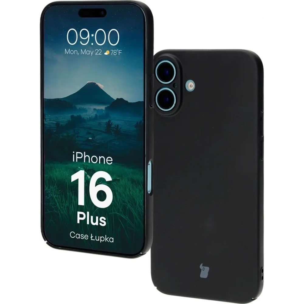 Etui Bizon Case Łupka do Apple iPhone 16 Plus czarne