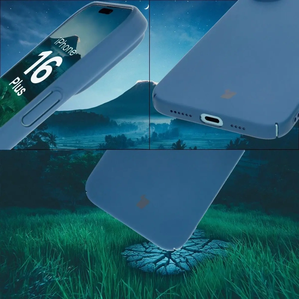Etui Bizon Case Łupka do Apple iPhone 16 Plus niebieskie