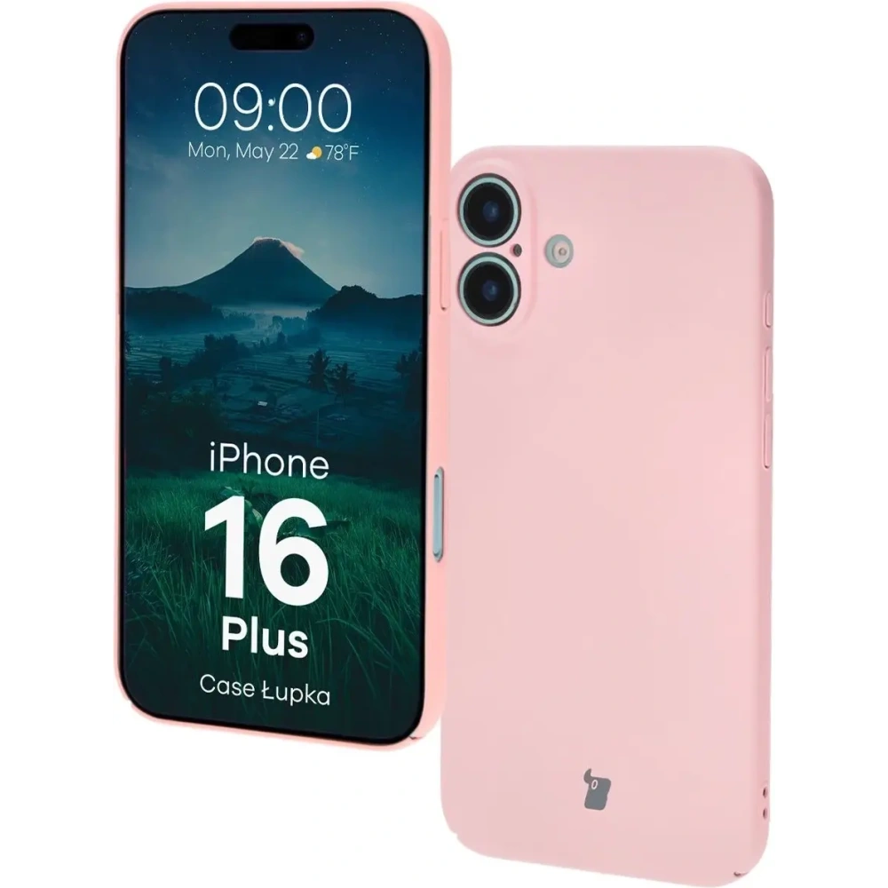Etui Bizon Case Łupka do Apple iPhone 16 Plus różowe