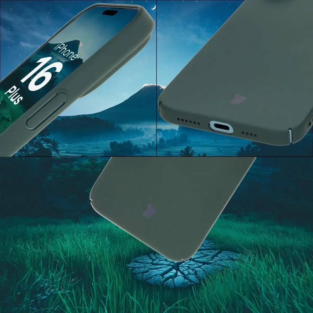 Etui Bizon Case Łupka do Apple iPhone 16 Plus zielone