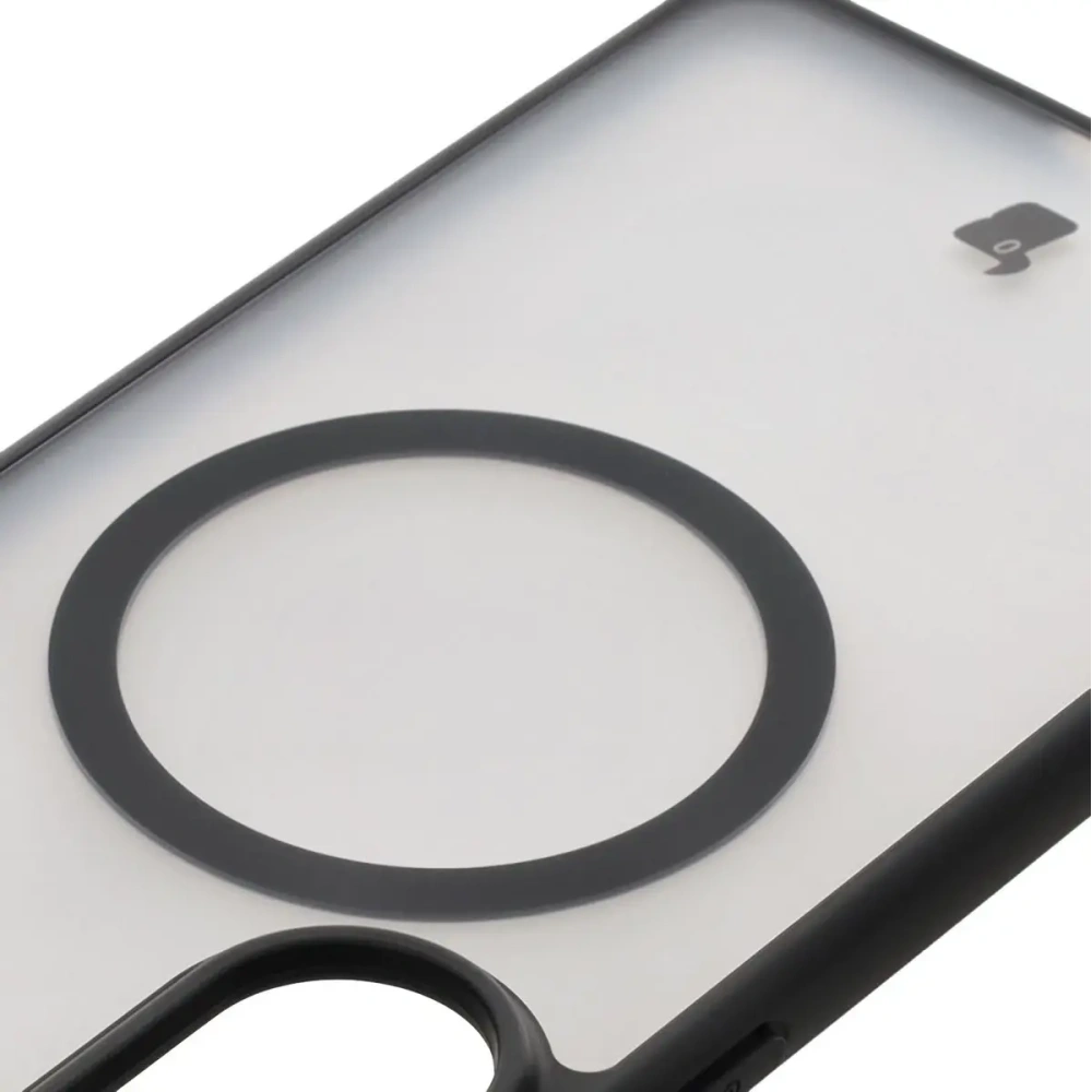 Etui z pierścieniem magnetycznym Bizon Case MatteO do Samsung Galaxy S25 Edge przydymione-czarne