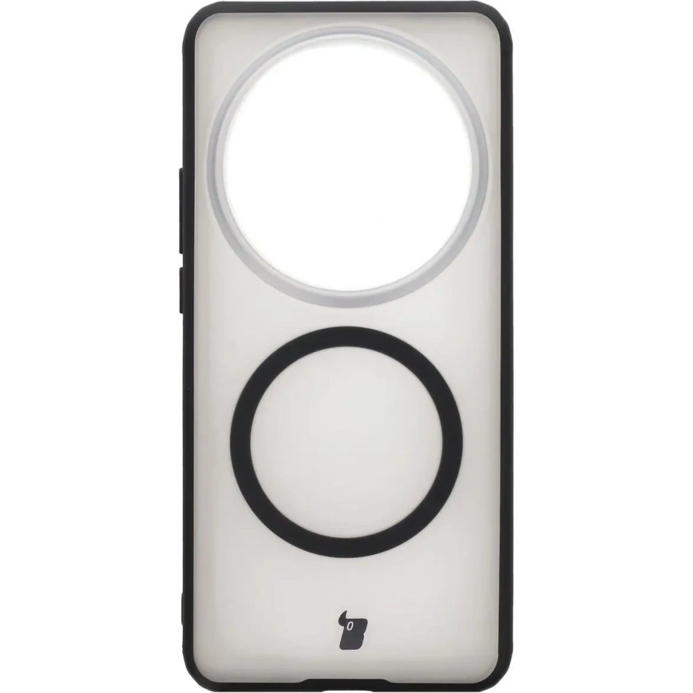 Etui z pierścieniem magnetycznym Bizon Case MatteO do Xiaomi 15 Ultra przydymione-czarne