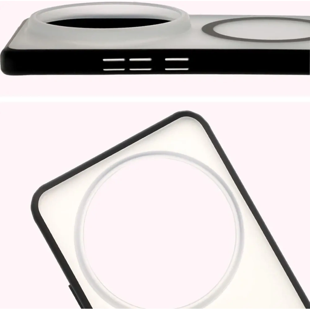 Etui z pierścieniem magnetycznym Bizon Case MatteO do Xiaomi 15 Ultra przydymione-czarne