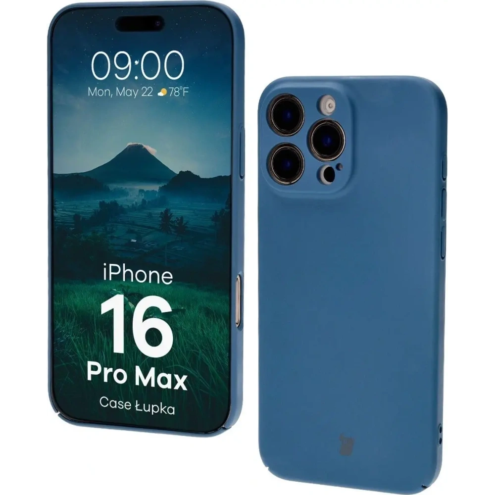 Etui Bizon Case Łupka do Apple iPhone 16 Pro Max niebieskie