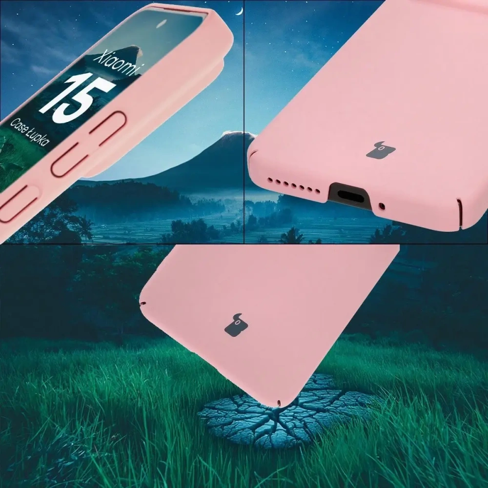 Etui Bizon Case Łupka do Xiaomi 15 różowe