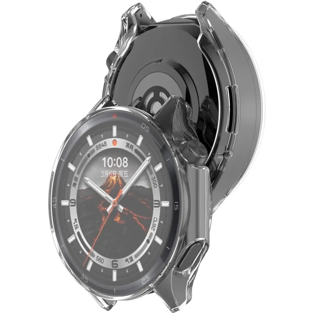 Etui z osłoną ekranu Bizon Case Watch Felipe do OnePlus Watch 3 / Oppo Watch X2 przeźroczyste