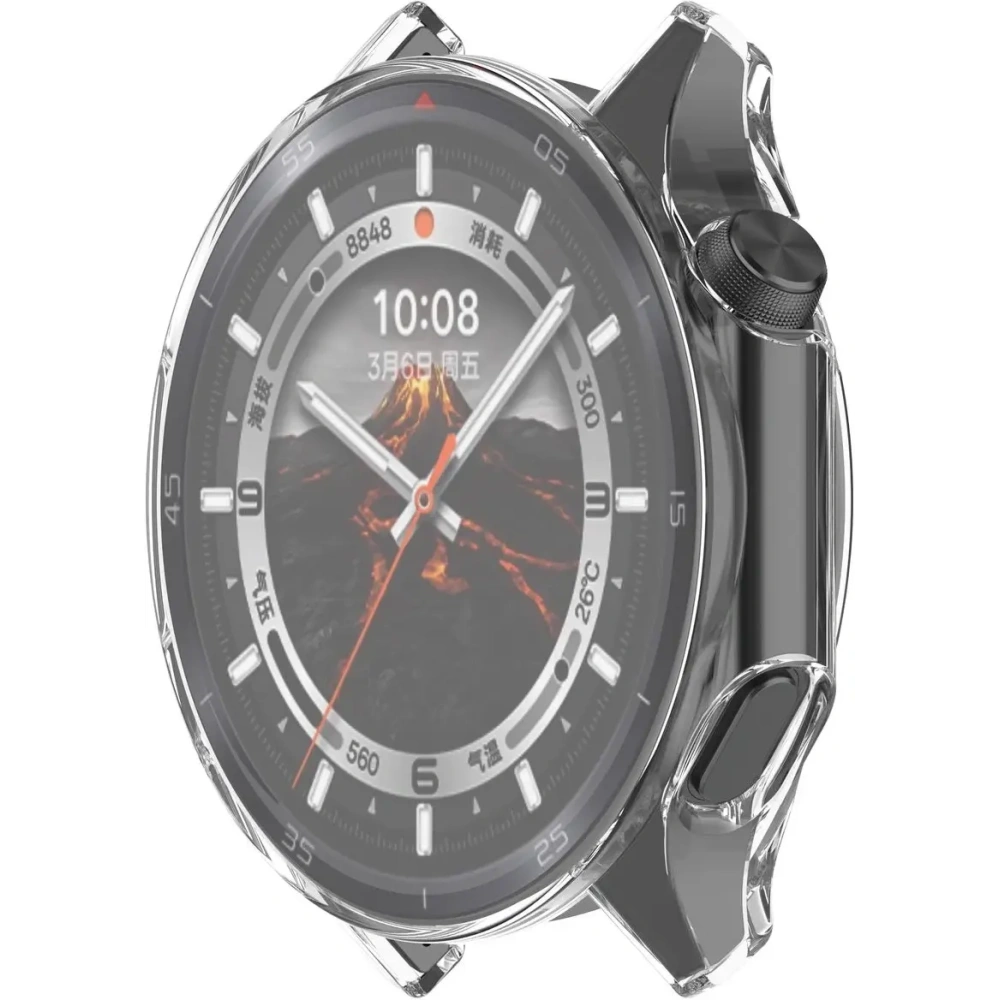 Etui z osłoną ekranu Bizon Case Watch Felipe do OnePlus Watch 3 / Oppo Watch X2 przeźroczyste