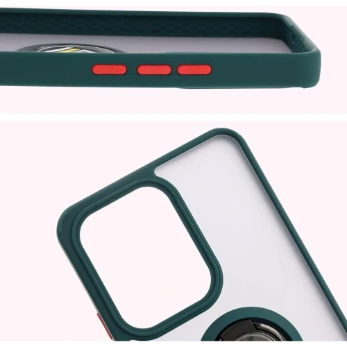 Buy Bizon Case Hybrid Ring Oppo Reno13 F / FS smoky with a dark green frame - BIZ8991 - {ean13} - Home Screen Store Europe