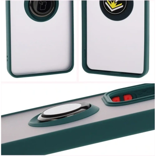 Buy Bizon Case Hybrid Ring Oppo Reno13 F / FS smoky with a dark green frame - BIZ8991 - {ean13} - Home Screen Store Europe