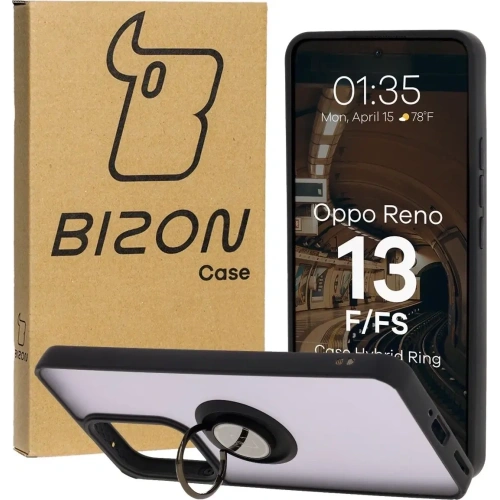 Buy Bizon Case Hybrid Ring Oppo Reno13 F / FS smoked with a black frame - BIZ8992 - {ean13} - Home Screen Store Europe