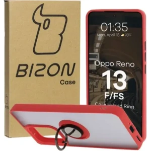 Kup Etui z uchwytem na palec Bizon Case Hybrid Ring do Oppo Reno13 F / FS przydymione z czerwoną ramką - BIZ8993 - {ean13} - Sklep Home Screen