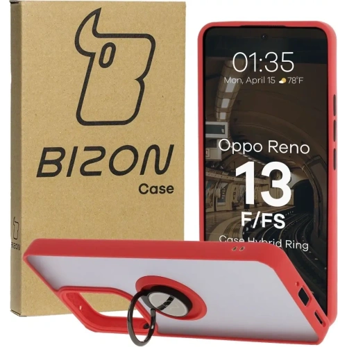 Kup Bizon Case Hybrid Gyűrű Oppo Reno13 F / FS füstös piros kerettel - BIZ8993 - {ean13} - Sklep Home Screen