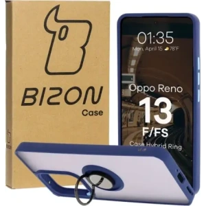 Kup Etui z uchwytem na palec Bizon Case Hybrid Ring do Oppo Reno13 F / FS przydymione z granatową ramką - BIZ8994 - {ean13} - Sklep Home Screen