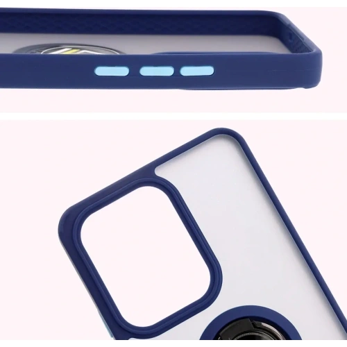 Buy Bizon Case Hybrid Ring Oppo Reno13 F / FS smoky with a navy blue frame - BIZ8994 - {ean13} - Home Screen Store Europe