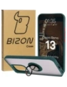 Bizon Case Hybrid Ring Oppo Reno13 smoky with a dark green frame