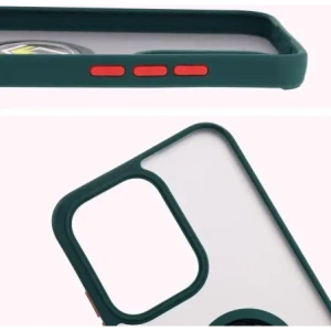 Kup Etui z uchwytem na palec Bizon Case Hybrid Ring do Oppo Reno13 przydymione z ciemnozieloną ramką - BIZ8995 - {ean13} - Sklep Home Screen