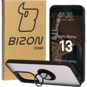 Kup Etui z uchwytem na palec Bizon Case Hybrid Ring do Oppo Reno13 przydymione z czarną ramką - BIZ8996 - {ean13} - Sklep Home Screen