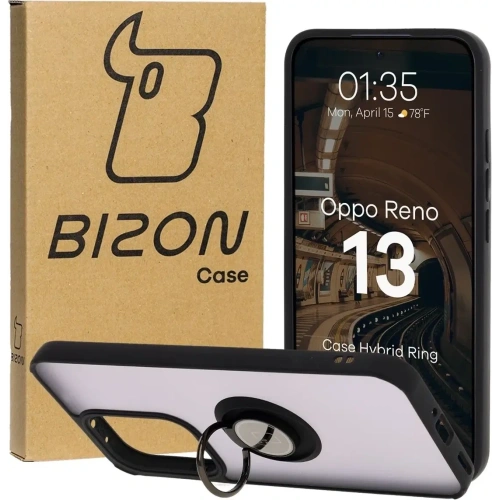 Buy Bizon Case Hybrid Ring Oppo Reno13 smoky with a black frame - BIZ8996 - {ean13} - Home Screen Store Europe