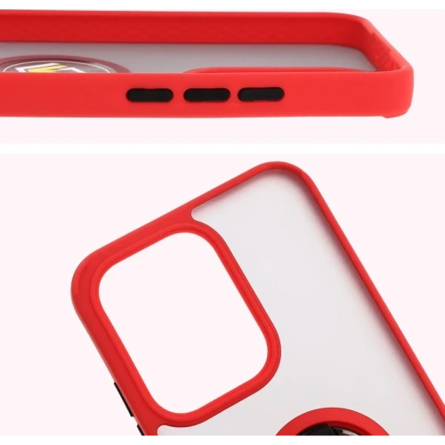 Buy Bizon Case Hybrid Ring Oppo Reno13 smoky with a red frame - BIZ8997 - {ean13} - Home Screen Store Europe