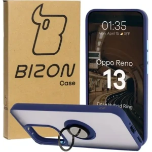 Kup Etui z uchwytem na palec Bizon Case Hybrid Ring do Oppo Reno13 przydymione z granatową ramką - BIZ8998 - {ean13} - Sklep Home Screen