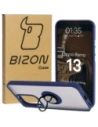 Caz Bizon Hybrid Ring Oppo Reno13 fumuriu cu un cadru albastru