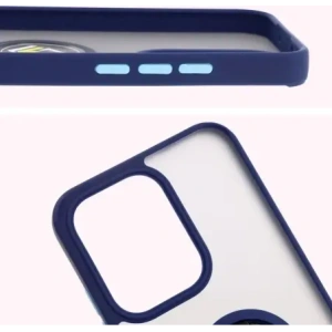Kup Etui z uchwytem na palec Bizon Case Hybrid Ring do Oppo Reno13 przydymione z granatową ramką - BIZ8998 - {ean13} - Sklep Home Screen