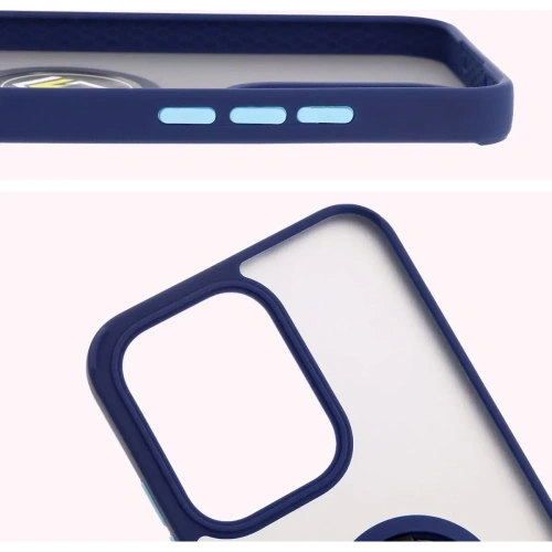 Kup Etui z uchwytem na palec Bizon Case Hybrid Ring do Oppo Reno13 przydymione z granatową ramką - BIZ8998 - {ean13} - Sklep Home Screen