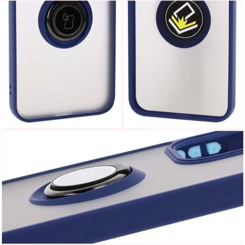 Kup Etui z uchwytem na palec Bizon Case Hybrid Ring do Oppo Reno13 przydymione z granatową ramką - BIZ8998 - {ean13} - Sklep Home Screen