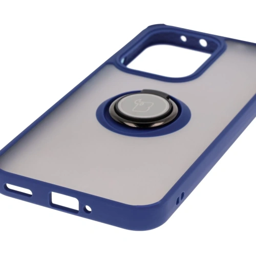 Kup Etui z uchwytem na palec Bizon Case Hybrid Ring do Oppo Reno13 przydymione z granatową ramką - BIZ8998 - {ean13} - Sklep Home Screen