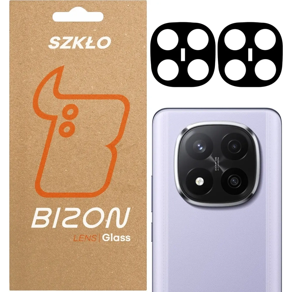 Szkło na aparat Bizon Glass Silk Lens do Xiaomi Redmi Note 14 Pro Plus 5G [2 PACK]