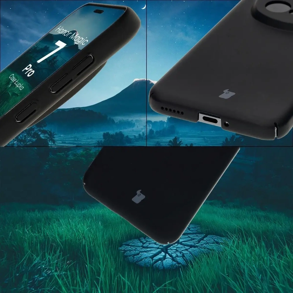 Etui Bizon Case Łupka do Honor Magic7 Pro czarne