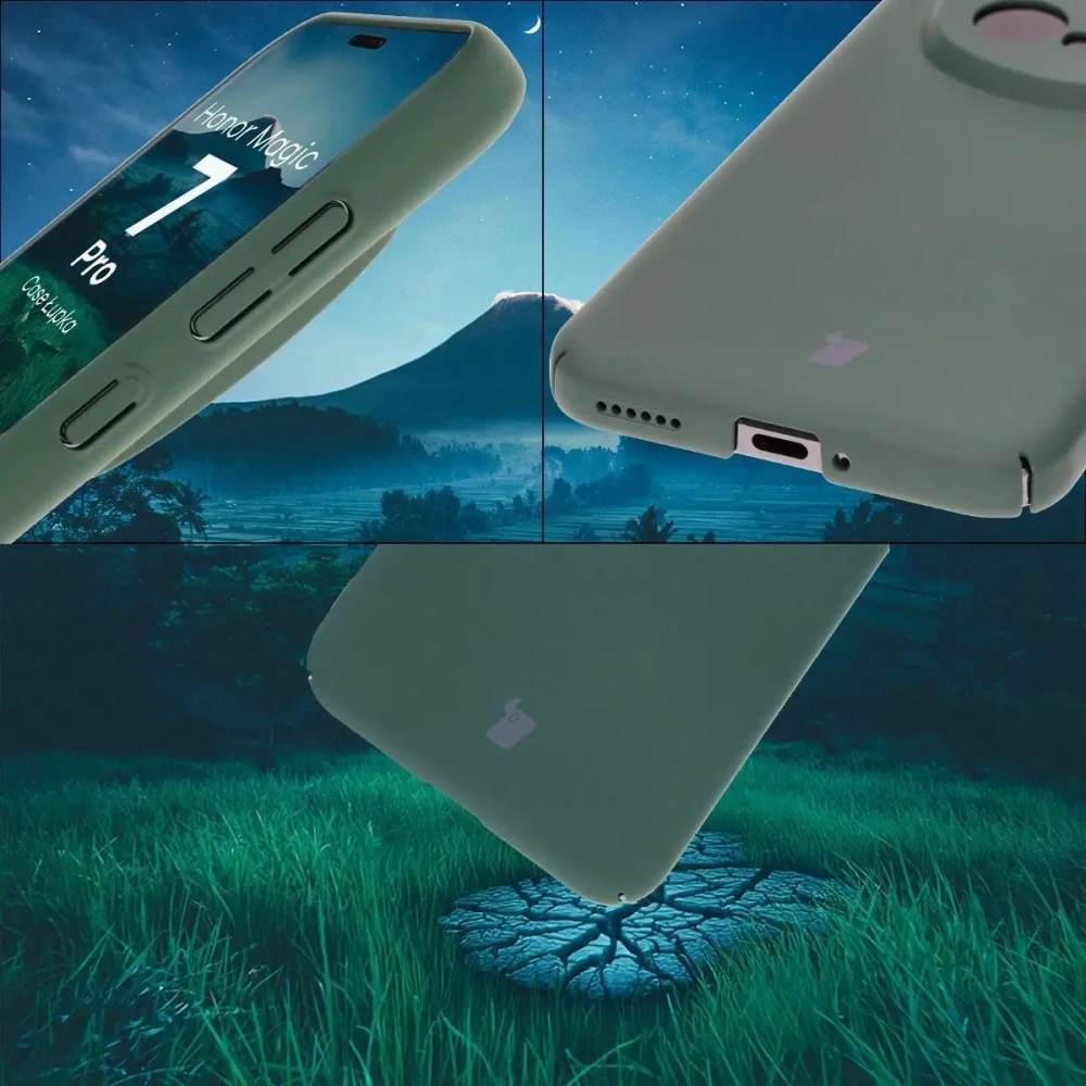 Etui Bizon Case Łupka do Honor Magic7 Pro zielone