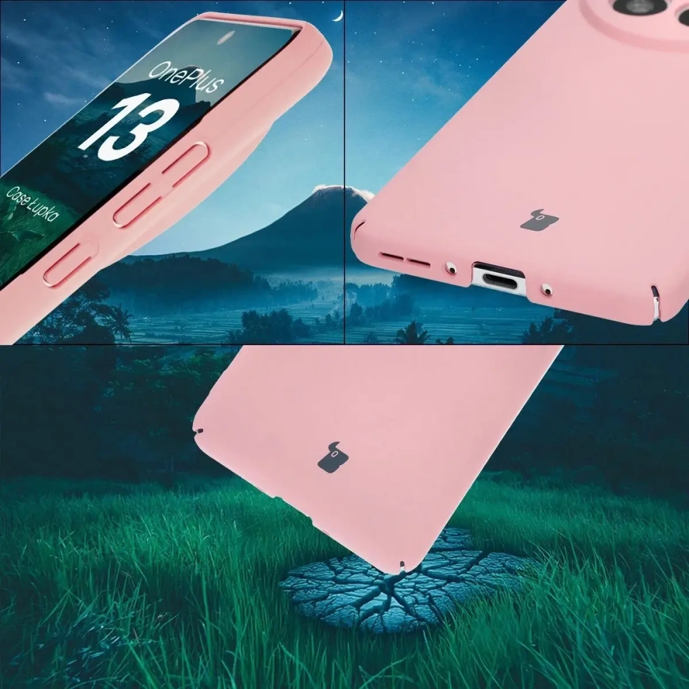 Etui Bizon Case Łupka do OnePlus 13 różowe